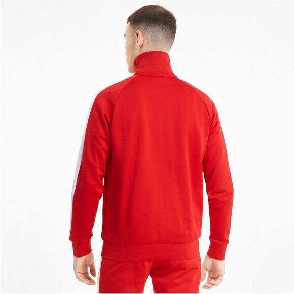 Puma Men’s Red White Iconic T7 Full Zip Track Jacket - Picture 4 of 5
